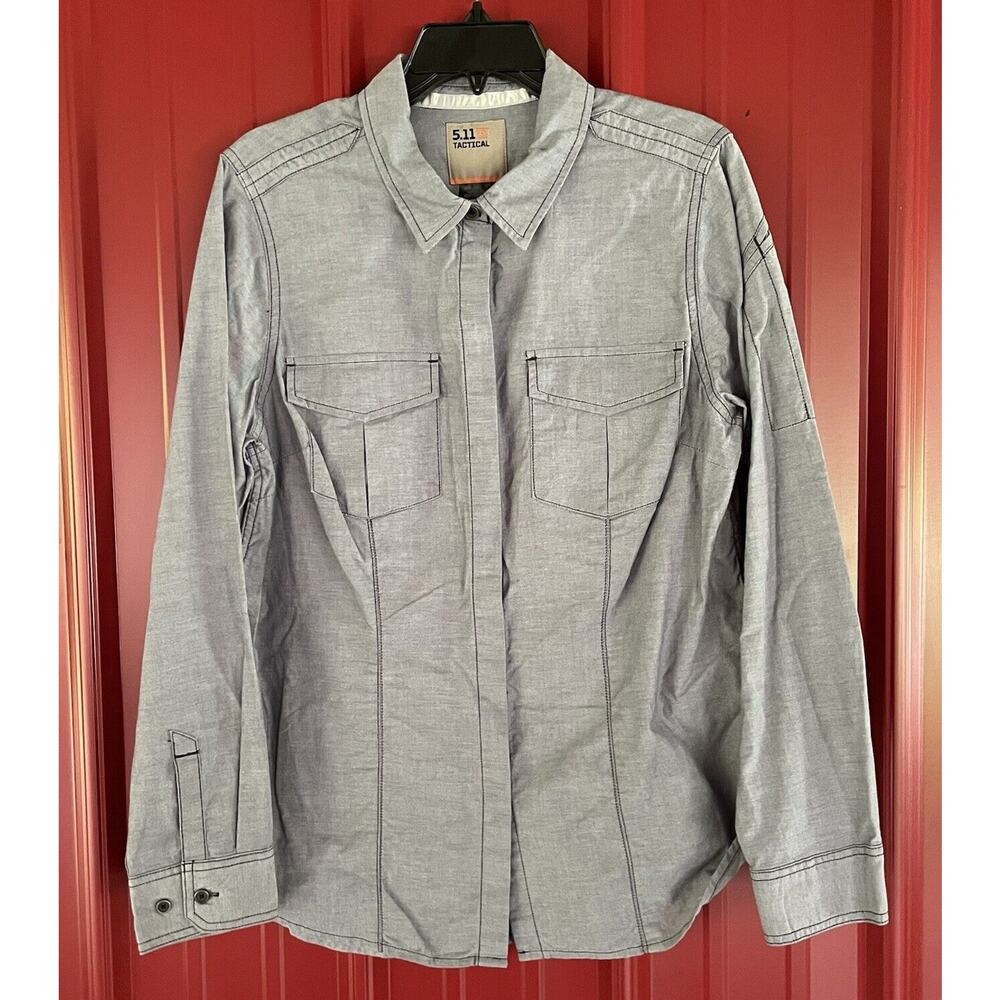 511 Tactical Top Shirt Button Up Long Sleeve Fitted Front Pockets Womens Large